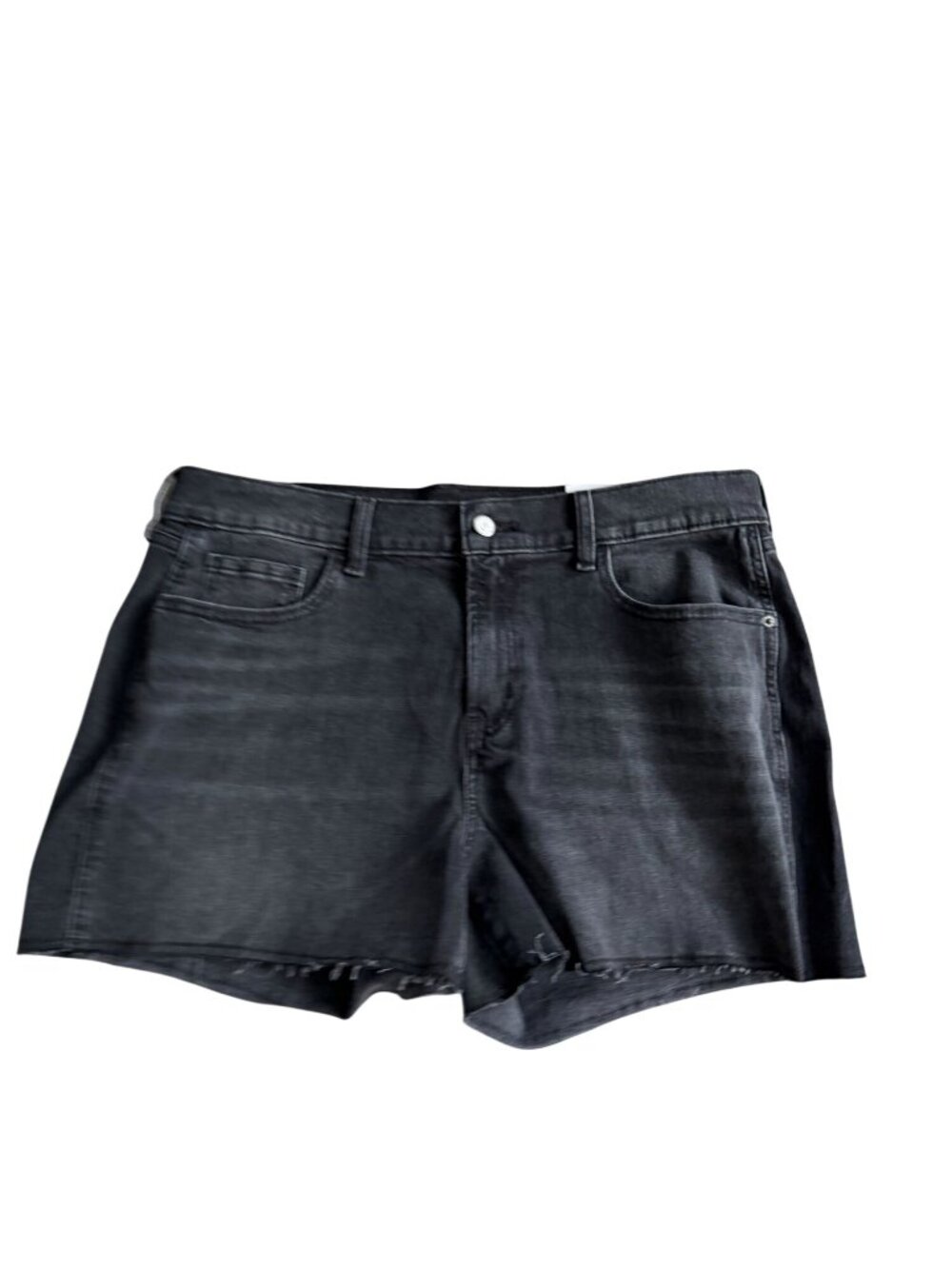 OLD NAVY Boyfriend Mid Rise Black Denim Shorts Sz 12 NEW NWT